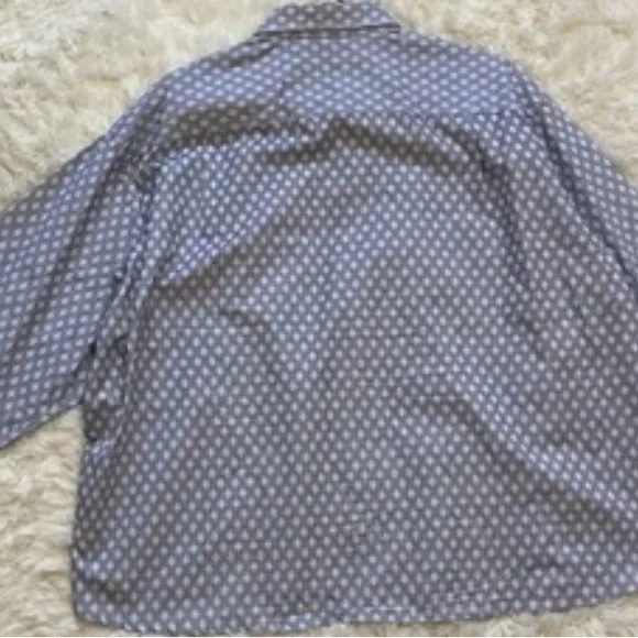 Visconti‎ Black Diamond-Print Flip-Cuff Blue Shirt Smart Casual Cabincore 3XLB - Picture 6 of 10
